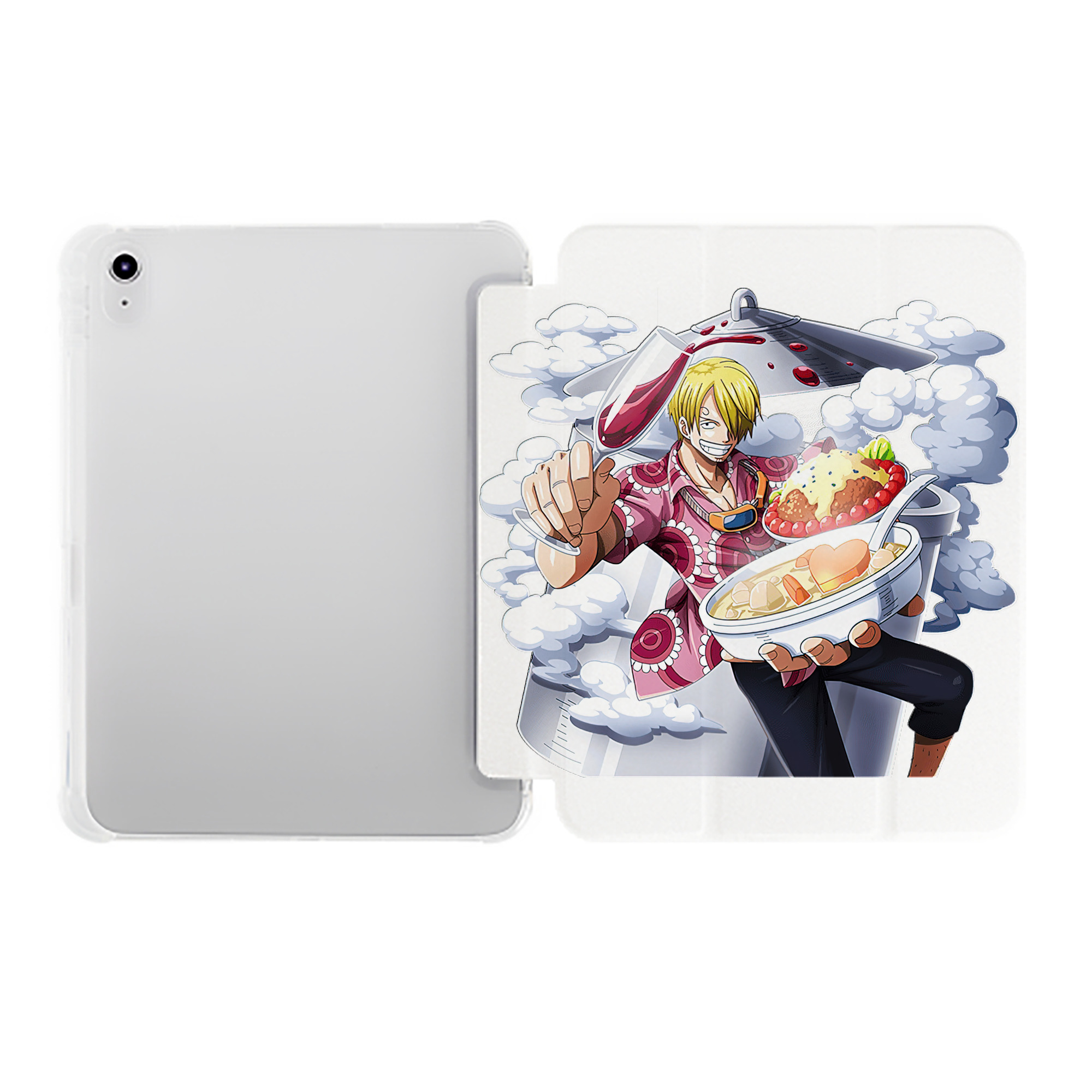 （画像用） ワンピース サンジ ONE PIECE Sanji IPad ケース ペン収納付き 三つ折りスタンド PUレザー×シリコン 対応機種9.5/10.5/10.9インチ